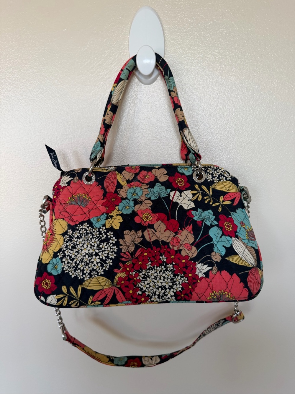 VERA BRADLEY Happy Snails Shoulder Bag with Metal Chain Strap